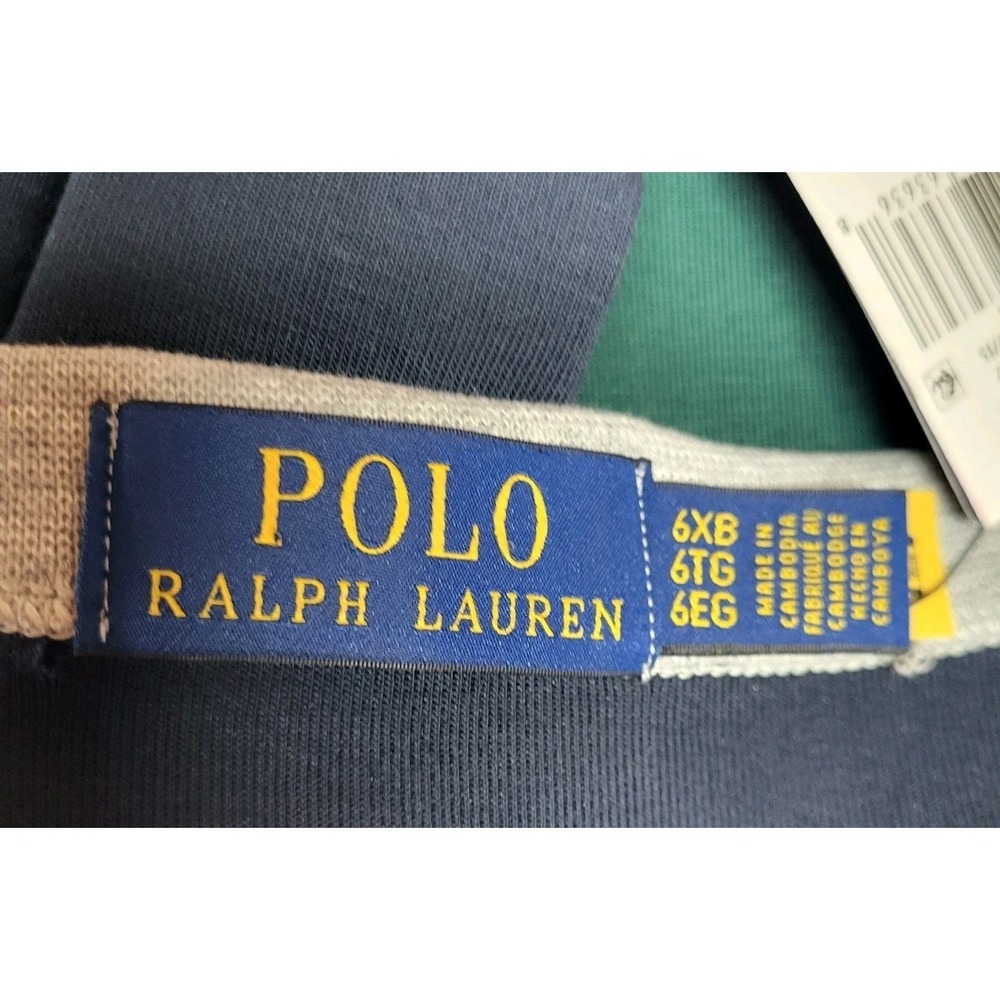Polo Ralph Lauren Sweatshirt Mens 6XB Blue Color-Block Yellow Pony NWT MSRP $138 - Picture 5 of 12